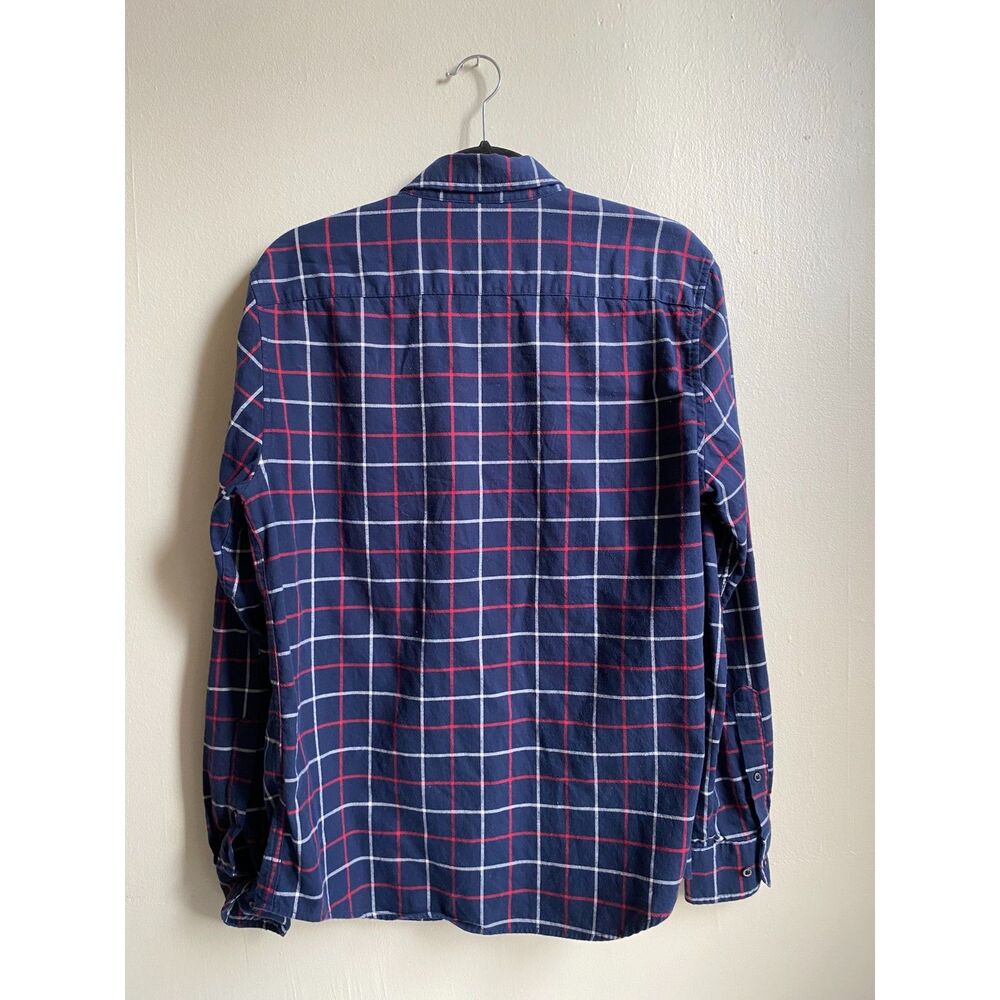 Banana Republic Men's Plaid Button Down Blue with Red and White